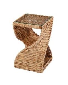 Southern Enterprises Nivala Water Hyacinth Accent Table, 22-3/4inH x 14-1/4inW x 14-1/4inD, Natural