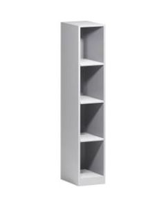 Lorell Trace Single-Wide Four-Opening Cubby - 4 Compartment(s) - 65.9in Height x 12in Width x 18in Depth - Metallic Silver - Metal - 1 Each