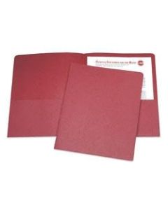 Twin-Pocket Portfolios, 30% Recycled, Red Box Of 25, (AbilityOne 7510-01-512-2415)
