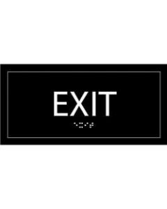 Lorell Exit Sign - 1 Each - 4in Width x 8in Height - Rectangular Shape - Easy Readability, Injection-molded - Plastic - Black