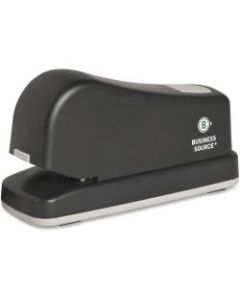 Business Source Electric Stapler - 20 Sheets Capacity - 210 Staple Capacity - Full Strip - 1/4in Staple Size - Black, Putty