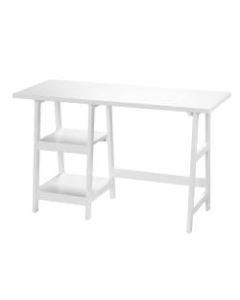 SEI Blackiston 47inW Writing Desk, White