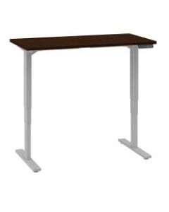 Bush Business Furniture Move 80 Series 48inW x 24inD Height Adjustable Standing Desk, Mocha Cherry/Cool Gray Metallic, Standard Delivery