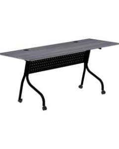 Lorell 72inW Flip-Top Training Table, Charcoal/Black