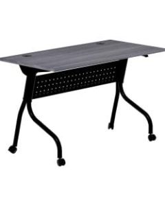 Lorell 48inW Flip-Top Training Table, Charcoal/Black