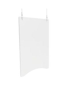 Deflect-O Polycarbonate Hanging Barriers, 36inH x 24inW x 1/8inD, Portrait, Pack Of 2 Barriers