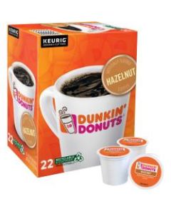 Dunkin Donuts Single-Serve Coffee K-Cup, Hazelnut, Carton Of 22