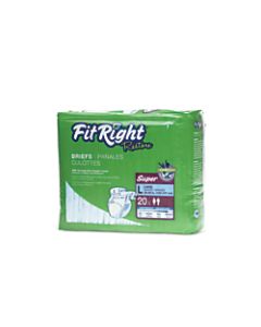 FitRight Restore Briefs, Large, Blue, 20 Briefs Per Bag, Case Of 4 Bags
