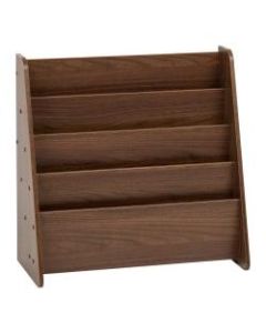 IRIS 4-Pocket Magazine Rack, 23-1/4inH x 22-5/8inW x 10-11/16inD, Brown