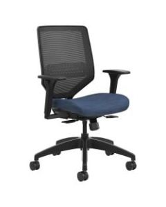HON Solve Fabric Mid-Back Task Chair, Ilira-Stretch Mesh Back, Midnight/Black