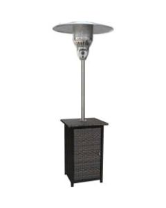 Hanover 7-Ft. Square Wicker Propane Patio Heater - Gas - Propane - 14.07 kW - 16 Sq. ft. Coverage Area - Outdoor - Stainless Steel, Brown
