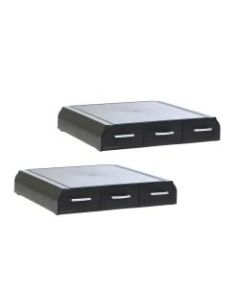 Mind Reader 3-Drawer Monitor Stands/Desk Organizers, 2 11/16inH x 12 13/16inW x 13 7/16inD, Black, Pack Of 2 Stands