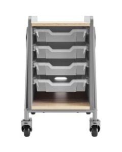 Safco Whiffle 4-Drawer Mobile Storage Cart, 27-1/4inH x 16inW x 20inD, Gray