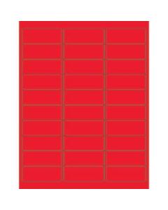 Office Depot Brand Labels, LL173RD, Rectangle, 2 5/8in x 1in, Fluorescent Red, Case Of 3,000