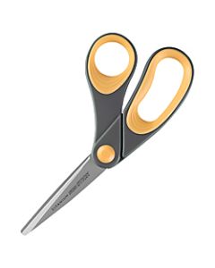 SKILCRAFT Titanium Nonstick Scissors, 8in, Bent, Yellow/Gray (AbilityOne 5110-01-629-6579)
