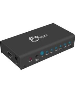 SIIG 5x1 HDMI Switch 4K - Share one UHD 4K HDMI Display between five UHD 4K HDMI sources with IR remote control