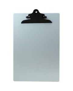 Saunders Black Clip Aluminum Clipboard - 8 1/2in x 14in - Aluminum - Silver, Black - 1 Each