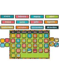 Carson-Dellosa Bulletin Board Set, Stylin Stripes Spanish Calendar