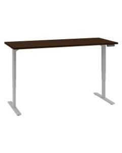 Bush Business Furniture Move 80 Series 72inW x 30inD Height Adjustable Standing Desk, Mocha Cherry/Cool Gray Metallic, Standard Delivery