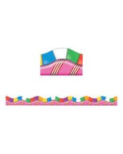 Eureka Wide Die-Cut Deco Trim Borders, Dimensional Look, 3 1/4in x 37in Strips, Candy Land, Pack Of 12
