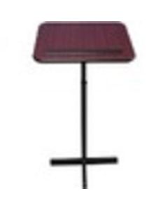 AmpliVox W330 - Xpediter Adjustable Lectern Stand - Rectangle Top - Black Base - 16in Table Top Width x 20in Table Top Depth - 44in Height - Assembly Required - High Pressure Laminate (HPL), Mahogany - Particleboard