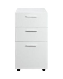 Ameriwood Home Princeton 17inD Vertical 3-Drawer Mobile File Cabinet, White