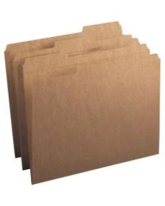 Smead 1/3 Tab Cut Letter Recycled Top Tab File Folder - Letter - 8.5in x 11in - 1/3 Tab Cut - 50 / Box - 17pt. - Kraft