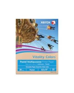 Xerox Vitality Colors Multi-Use Printer Paper, Letter Size (8 1/2in x 11in), 20 Lb, 30% Recycled, Tan, Ream Of 500 Sheets