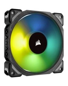Corsair ML120 PRO RGB LED 120MM PWM Premium Magnetic Levitation Fan - Single Pack  - 4.72in Maximum Fan Diameter - 353.8 gal/min Maximum Airflow - 1600 rpm - 25 dB(A) Noise - Magnetic Levitation - 4-pin PWM - RGB LED - Plastic - 1 pc(s)