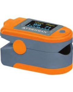 Veridian Healthcare Premium Pulse Ox Fit Pulse Oximeter - Latex-free, PC Connectivity, Alarm, Auto Shutoff, Recording Function - Gray, Orange