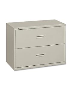 basyx by HON 400 36inW Lateral 2-Drawer File Cabinet, Metal, Light Gray