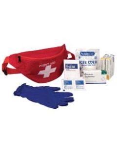 PhysiciansCare First Aid Kit Fanny Pack, 8.3inH x 4.3inW x 4.2inD, Red