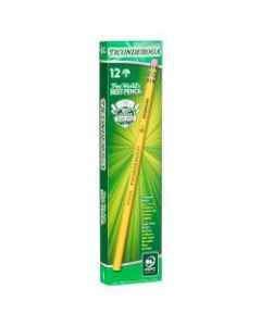 Ticonderoga Wood Case #1 Pencils, B Extra-Soft Lead, Yellow Barrel, Box Of 12