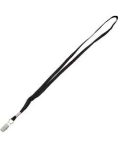 Advantus Flat Clip Lanyard - 100 / Box - 36in Length - Black - Woven, Metal