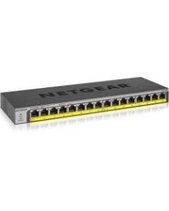 Netgear 16-Port 183W PoE/PoE+ Gigabit Ethernet Unmanaged Switch - 16 Ports - 2 Layer Supported - Twisted Pair - Wall Mountable, Rack-mountable, Desktop - Lifetime Limited Warranty