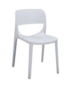 Lorell Indoor/Outdoor Hospitality Stacking Chairs, White, Set Of 2 Chairs