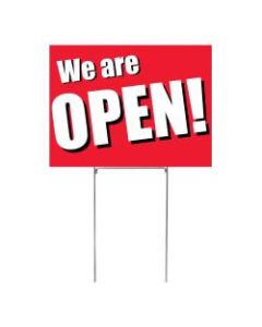 COSCO We are Open Plastic Yard Sign, 18in x 24in