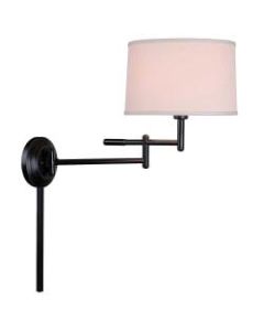 Kenroy Home Theta Wall-Mount Swing Arm Lamp, 13-11/16inW, Copper Bronze