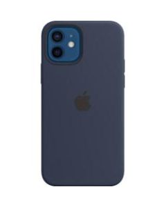 Apple iPhone 12 , 12 Pro Silicone Case with MagSafe - Deep Navy - For Apple iPhone 12, iPhone 12 Pro Smartphone - Deep Navy - Silky, Soft-touch - Scratch Resistant, Drop Resistant - Silicone, MicroFiber - 1