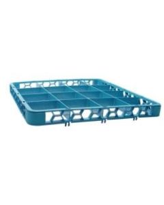 Carlisle OptiClean 16-Compartment Glass Rack Extender, 1-7/9inH x 19-3/4inW x 19-3/4inW, Blue