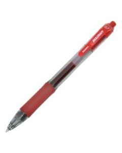 SKILCRAFT Retractable Gel Pens, Medium Point, 0.7 mm, Clear/Red Barrel, Red Ink, Pack Of 12 Pens