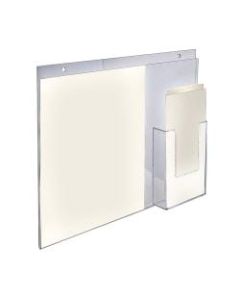 Azar Displays Wall-Mount Brochure Holders With Trifold Pocket, 11inH x 14inW x 1/4inD, Clear, Pack Of 2 Holders