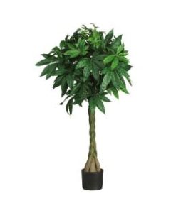 Nearly Natural 51inH Plastic Braided Money Tree With Pot