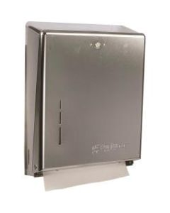 San Jamar Multifold Paper Towel Dispenser - C Fold, Multifold Dispenser - 500 x Towel Multifold, 300 x Towel C Fold - 14.8in Height x 11.4in Width x 4in Depth - Stainless Steel - Chrome - Key Lock, Touch-free - 5 / Carton