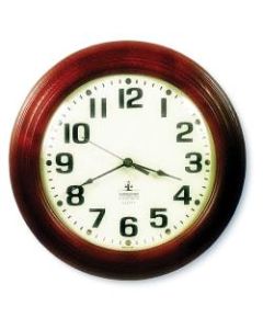 SKILCRAFT 12in Executive Hardwood Clock, Mahogany Frame (AbilityOne 6645-01-421-6904)