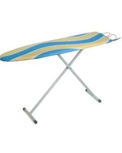 Honey-Can-Do Deluxe Ironing Board With Iron Rest, 35 5/8inH x 13inW x 13inD, Cool Blue/Yellow