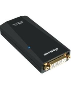 DIAMOND USB 2.0 to VGA / DVI / HDMI Video Graphics Adapter - 1 x Female USB - 1 x DVI Female Video - 1920 x 1080 Supported - Black - 1 x Female USB - 1 x DVI Female Video - 1920 x 1080 Supported - Black
