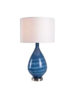 Kenroy Home Nautica Table Lamp, 27inH, White Shade/Blue Base