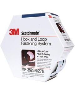 3M Scotchmate Fasteners Combo Pack, 1in x 15ft, Black, Case Of 5