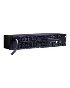 CyberPower PDU81008 200 - 240 VAC 30A Switched Metered-by-Outlet PDU - 16 Outlets, 12 ft, NEMA L6-30P, Horizontal, 2U, LCD, 3YR Warranty
